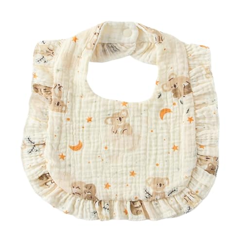 Harilla Baby-Lätzchen, Sabberlätzchen, Druckknopfverschluss, Rüschen-Design, leichtes Bandana, Sabberlätzchen, Spucklätzchen für Jungen, Baby, Bär von Harilla