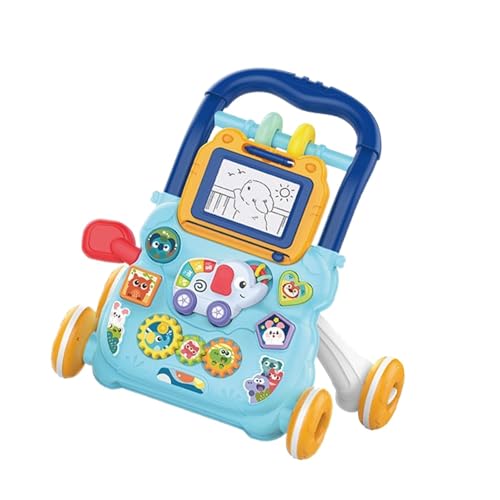 Harilla Baby Push, Aktivitätszentrum mit Mehreren Aktivitäten für Kleinkinder, Schiebewagen, Musik, Lernspielzeug, Geschenk für Jungen und Mädchen, Blau von Harilla