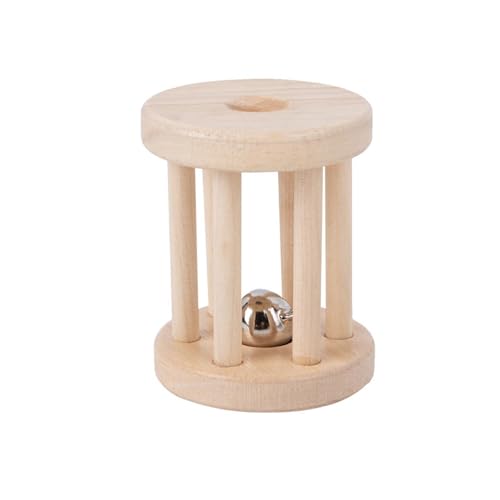 Harilla Baby-Rollerrassel aus Holz, rollendes Rasselspielzeug, Shaker-Spielzeug, Holzspielzeug, Rasseln mit Glöckchen, Entwicklung motorischer Fähigkeiten für, C von Harilla