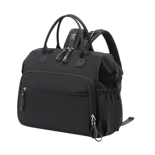 Harilla Baby Wickelbeutel Windel Tasche für Mutter Weit offener Top -Umhängetaschen Rucksack Windelbeutel für Outdoor -Einkaufseinkaufscampingarbeiten, Schwarz von Harilla