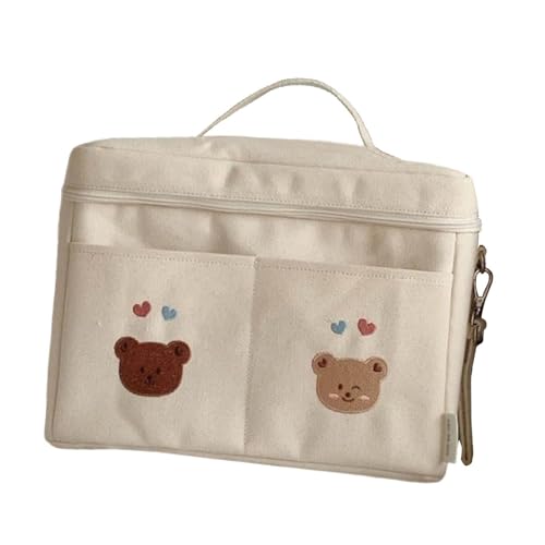 Harilla Baby-Wickeltasche, Kinderwagentasche, leichte, tragbare Aufbewahrungstasche, Canvas-Tasche, Kinderwagen-Organizer für Windeln, Spielzeug, Flaschen, Zwei Weiß von Harilla