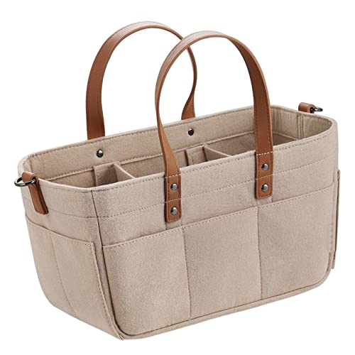 Harilla Baby-Wickeltasche aus Filz, geräumiges, stilvoll, mehrere Taschen, Handtasche, Wochenendtasche, Organizer für Babyprodukte, wiederverwendbar, Khaki von Harilla