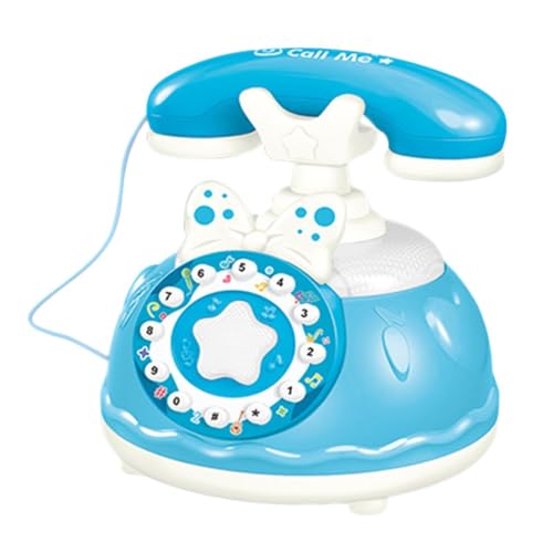 Harilla Babytelefon-Spielzeug, Baby-Musikspielzeug, pädagogisches Spielzeug mit Licht und Ton, Prinzessinnen-Telefon, Babytelefon für Kinder ab 3 Jahren, Blau von Harilla