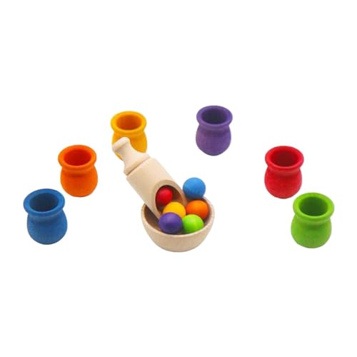 Harilla Bälle in Bechern, Montessori-Spielzeug, Lernspielzeug für die Vorschule, passendes Feinmotorik-Spielzeug, Farbsortierung für Kinder und Kleinkinder, von Harilla