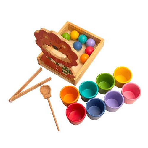 Harilla Bälle in Bechern, Regenbogen-Farbsortierspielzeug, Geschenke, Vorschul-Lernaktivitäten, Holzballspielzeug, pädagogisch wertvoll für Babys und Kinder Harilla Bälle in Bechern, Regenbogen-Farbsortierspielzeug, Geschenke, Vorschul-Lernaktivitäten, Holzballspielzeug, pädagogisch wertvoll für Babys und Kinder von Harilla