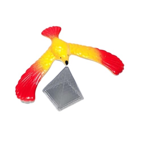 Harilla Balance Eagle Balancing Bird Wissenschaft und Physik Flügel Spielzeug mit Pyramidenkombination für Zuhause Desktop Geschenk Party Favors, Rot Klein von Harilla