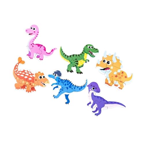 Harilla Basteln Sie DIY-Puzzle-Form-Matching-Puzzle, Feinmotorik-Lernspielzeug, Montessori-Spielzeug für Kinder, Kindergarten-Partygeschenke, Dinosaurier Tier von Harilla