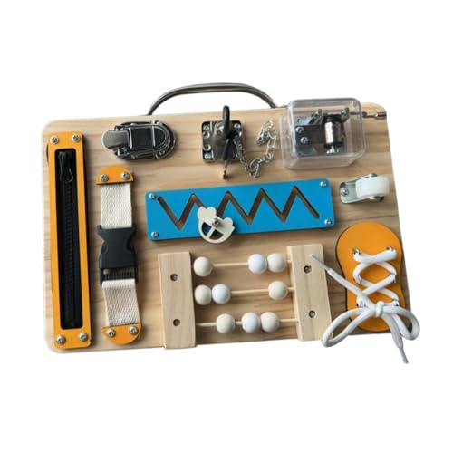 Harilla Busy Board Reisespielzeug Geschenk Spielzeug Spiele Feinmotorik Hand auf Fähigkeit Tragbares Zappelspielzeug Aktivitätsbrett für, Style B Harilla Busy Board Reisespielzeug Geschenk Spielzeug Spiele Feinmotorik Hand auf Fähigkeit Tragbares Zappelspielzeug Aktivitätsbrett für, Style B von Harilla