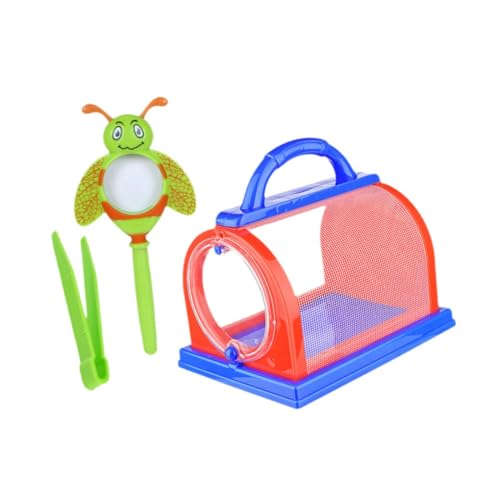 Harilla Critter Observe Kit, Kinderspielzeug, Beobachtungsbox, Lernspielzeug, Lupe, Critter Observe Box für Jungen und Mädchen ab 3 Jahren, rot und Blau von Harilla