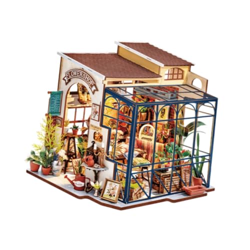 Harilla DIY-Miniatur-Puppenhaus-Sets und Blumentopf, kleine Bausätze, handgefertigtes Mini-Hausmodell mit Möbeln für Jungen, Mädchen, Erwachsene von Harilla