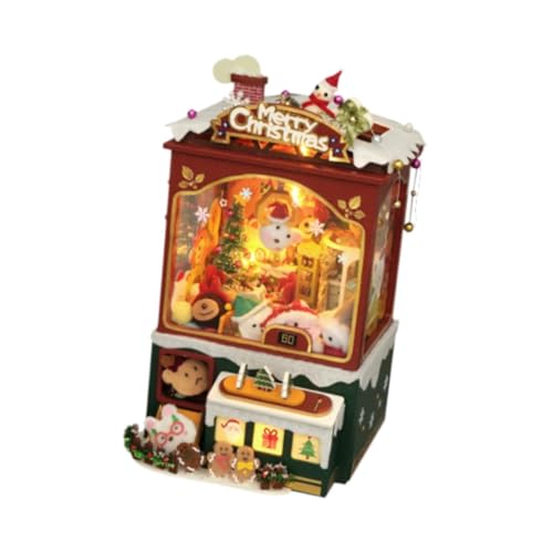 Harilla DIY Weihnachts-Buchstützen-Kits, 3D-Buchstützen-Puzzle aus Holz, Modellbau-Kits, DIY-Miniatur-Puppenhaus, DIY-Buchstützen-Set für Buchschreibtisch von Harilla