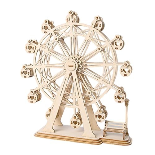 Harilla DIY Wheel Model Kit 3D Holzrätsel Kit Verbessert die Fähigkeit der Fähigkeit Jugendliche Tabletop Orament Neuheit Holzbauspielzeug, Keine Musik von Harilla