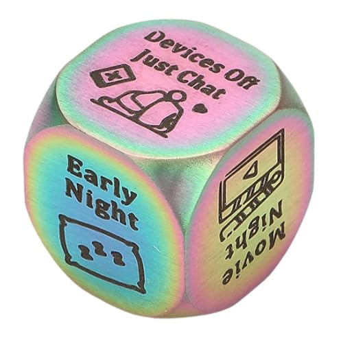 Harilla Date Night Dice Valentines Geschenke Würfel Edelstahl tragbare romantische 6 Seiten für Party Festival Holiday Flitterwochen Geburtstag von Harilla