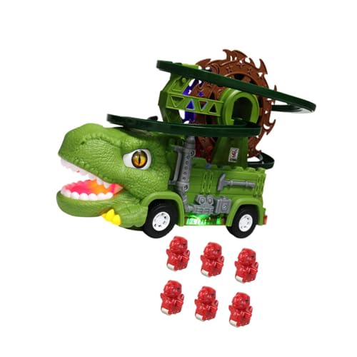 Harilla Dinosaurier-Rennstrecke, Spielzeugauto-Strecken-Set, Montessori-Partygeschenk, Indoor-Spielzeug, Lernspielzeug für Kleinkinder, LKW-Autospielzeug als, 6 Kleine Dinosaurier von Harilla