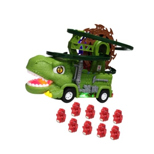 Harilla Dinosaurier-Rennstrecke, Spielzeugauto-Strecken-Set, Montessori-Partygeschenk, Indoor-Spielzeug, Lernspielzeug für Kleinkinder, LKW-Autospielzeug als, 9 Kleine Dinosaurier von Harilla