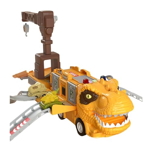 Harilla Dinosaurier-Spur, Schiebeautos, Transport-LKW, Geschenk für Jungen und Mädchen, lustiges, variabel verwandelbares Dinosaurier-Fahrzeug-Auto-Spielset, Style B von Harilla