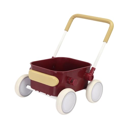 Harilla Einkaufswagen für Kinder, Babytrolley, Küchenspielzeugladen, Spielset, Rollenspiel, Einkaufswagen, Spielzeug-Supermarktwagen für Kleinkinder, Rot von Harilla