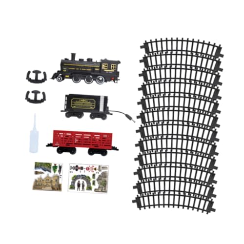 Harilla Elektrisches Eisenbahnset, Dampflokomotive, Spielzeug, Kinderspielzeug, Partygeschenk, Kleinkindermodelleisenbahnset, Eisenbahnschienenspielzeug für, 2 Wagen von Harilla