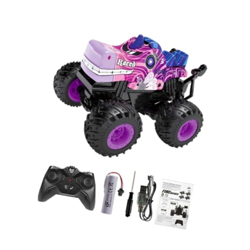 Harilla Ferngesteuertes Auto, Geländewagen mit Lichtern und Musik, elektrisches Hobby-Spielzeug, RC-Auto, Spielzeugauto für Kinder, Jungen und Mädchen, Lila von Harilla