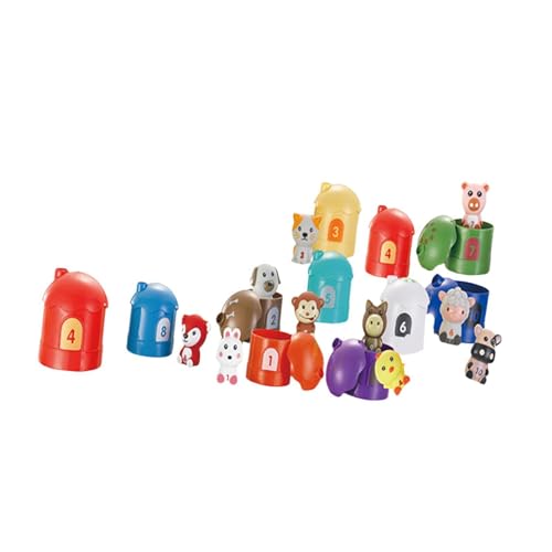 Harilla Fingerpuppen Montessori-Spielzeug, interaktives Spiel, Farbwahrnehmung, und Sortierspielzeug, Tiere, Hausspielzeug für Kinder, Jungen und, 10 Stück von Harilla