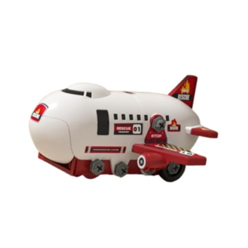 Harilla Flugzeug-Spielzeug-Set, Puzzle-Spielzeug für Kinder, Lernspielzeug mit Mini-Autos, Auto-Spielset, Simulation für Kinder, Kleinkinder, Mädchen, Rot von Harilla