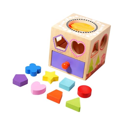 Harilla Form Matching Toy Holz Activity Center Früher ziehung Sensorische Block Farberkennung Pädagogisches Spielzeug für Spiel Kreativität, Style A von Harilla