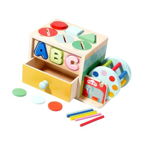 Harilla Form Matching Toy Holz Activity Center Früher ziehung Sensorische Block Farberkennung Pädagogisches Spielzeug für Spiel Kreativität, Style B von Harilla