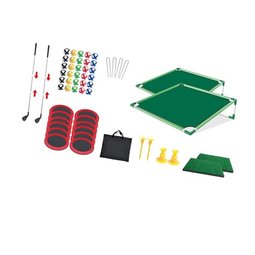 Harilla Golf-Pong-Set, Golf-Putting-Übungsgerät, Chipping-Übungsspiel für drinnen oder draußen, für Partys im Alter von 4–8 Jahren, Doppel-Rack von Harilla