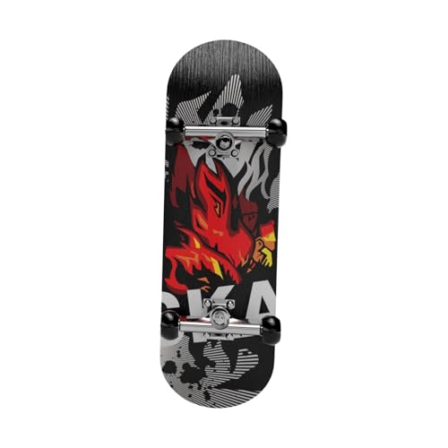 Harilla Griffbrett, Mini-Finger-Skateboard, Spielzeug, Partygeschenk, kreative Fingerspitzen-Bewegung, Griffbrett für Kinder, Skate-Liebhaber, Schwarze Flamme von Harilla