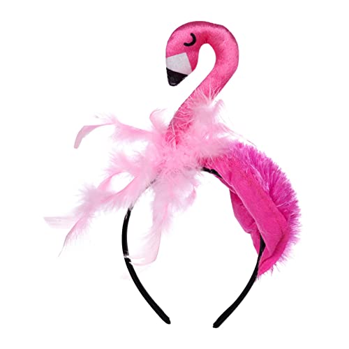 Harilla Haarreif Flamingo, Süßes Flamingo-Stirnband Haarband, Kopfschmuck, Tropischer Haarreifen Kostüm Accessoire für Hawaii Party Verkleidung Mottoparty Karneval Fasching Beach Sommer Party, Rosa von Harilla