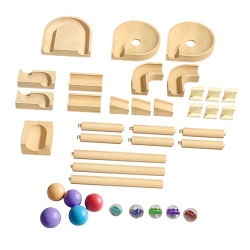 Harilla Hölzerne Murmelbahn, Marmorbahn-Labyrinthspiel, Marmorlabyrinth-Spielzeug, Konstruktionsspielset, Holzbausteine, Spielzeug für Kinder im Alter von 4–8, Puzzle Trackball von Harilla