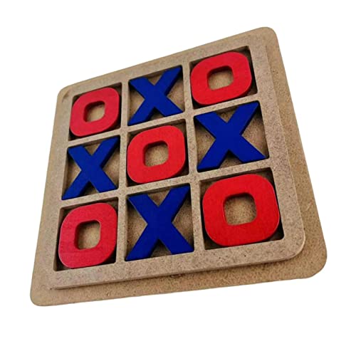 Harilla Hölzernes Tic TAC Toe-Spiel Kaffee Wohnzimmer Tischdekoration Tischplatte -Blöcke Brettspiel Handgemachtes Gehirn-Puzzle-Familienspiel von Harilla