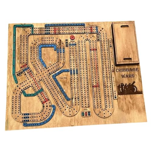 Harilla Holz-Cribbage-Brettspiel-Set, Holzornament, eingebautes Ablagefach, multifunktionale Nachtbar-Spiele für Kinder, Familien und Altersgruppen von Harilla