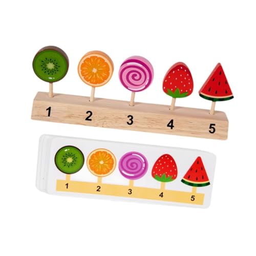 Harilla Holz-Eiscreme-Spielzeug, Küchen- und Lebensmittelzubehör mit Holzständer, Rollenspiel, realistisches Essensspielzeug-Set für Kinder im Alter von 2–4, B von Harilla