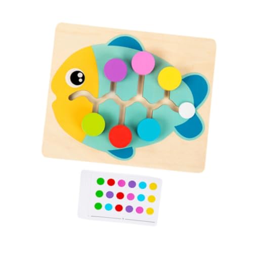 Harilla Holz Farbe Passende Rutsche Puzzle Montessori Pädagogisches Spielzeug Kinder Kinder Marienkäfer Farbe Positionierung Spielzeug Brettspiel Reise, Fisch von Harilla