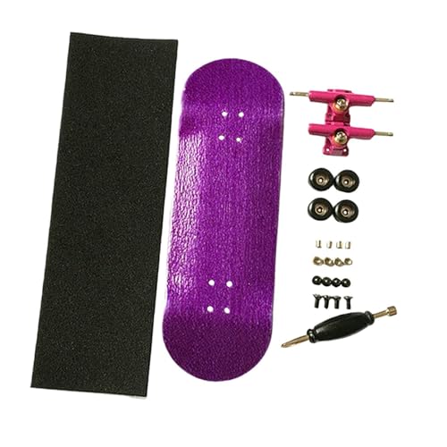 Harilla Holz Fingerboard Spielzeug Mini Kollektible handgefertigte Teile Neuheit Fingerbrett Fingerspitzen Bewegung für Kinder Männer Frauen Mädchen Jungen, Lila von Harilla