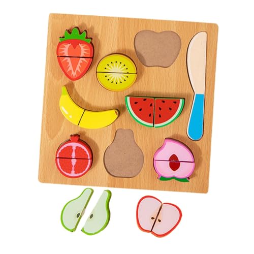 Harilla Holz-Schneidpuzzle, Kinder-Rollenspiel, Vorschul-Küchenspielzeug, Lebensmittel-Schneidpuzzle für Geschenkdekoration, Kunsthandwerk, Frucht von Harilla