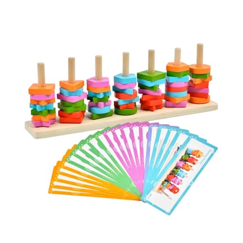 Harilla Holz-Sortier- und Stapelspielzeug, Formsortierspielzeug für 4–6-Jährige, spielerisches Lehren der Hand-Augen-Koordination, frühe Bildung Harilla Holz-Sortier- und Stapelspielzeug, Formsortierspielzeug für 4–6-Jährige, spielerisches Lehren der Hand-Augen-Koordination, frühe Bildung von Harilla