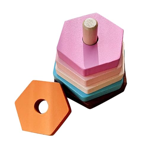 Harilla Holz-Stapelspielzeug „Regenbogen“, Montessori-Spielzeug, Bausteine, Nesting-Puzzle-Spiel für Kinder, Kleinkinder, Jungen, Mädchen, Partygeschenke von Harilla