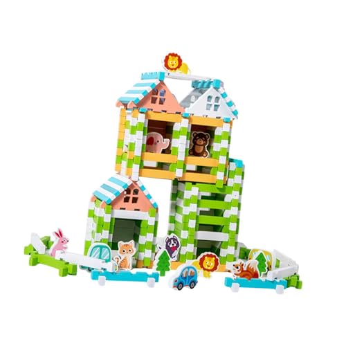 Harilla Holzbausteine ​​Holzhausbau Handwerk 3D-Puzzles Lernspielzeug DIY Gebäude Modellhaus für Kinder Geschenk von Harilla