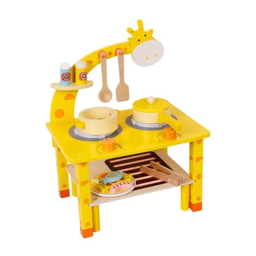 Harilla Holzgrill-Spielset mit Lebensmitteln, und Grillwerkzeug aus Holz, Grillholzspielzeug, Grillset, Grillspielzeug für Kleinkinder, Geschenke von Harilla