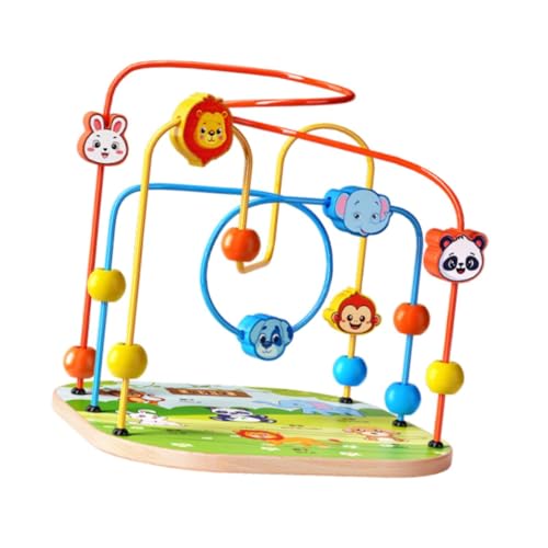 Harilla Holzperlen-Labyrinth, Spielzeug, Achterbahn, Neujahrsgeschenk, Farbwahrnehmung, pädagogisches Spielzeug, hölzerner bunter für Kinder, Jungen von Harilla