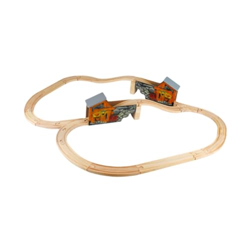 Harilla Holzpuzzle Eisenbahnschienen-Set, kreative Spielsets für Kinder, zum Selberbauen, Reisespielzeug, Vorschul-Lernspielzeug für Vorschulkinder, Überdachte von Harilla