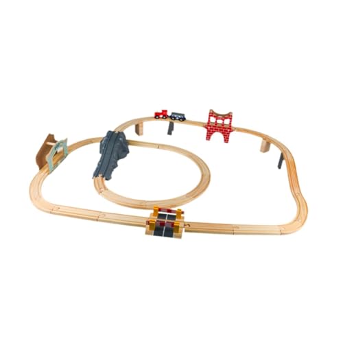 Harilla Holzpuzzle Eisenbahnschienen-Set, kreative Spielsets für Kinder, zum Selberbauen, Reisespielzeug, Vorschul-Lernspielzeug für Vorschulkinder, Zoo-Track von Harilla