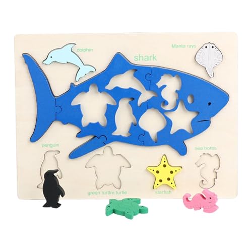 Harilla Holzpuzzles Matching-Spiel Tierthema Tragbares Lernspielzeug Vorschul-Lernspielzeug Kleinkinder Vorschule, Wal Harilla Holzpuzzles Matching-Spiel Tierthema Tragbares Lernspielzeug Vorschul-Lernspielzeug Kleinkinder Vorschule, Wal von Harilla