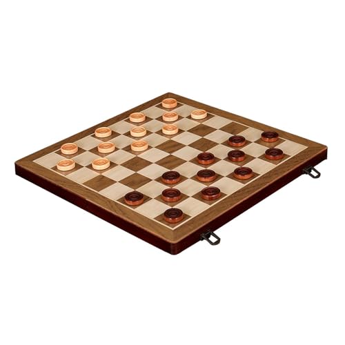 Harilla Holzschach-Set, Schach-Dame-Brettspiel-Set, Strategie-Brettspiel, 2-in-1-Sets, pädagogisches Klappschach aus Holz für Anfänger, 12inch von Harilla