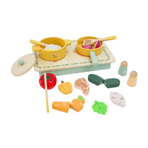 Harilla Holzspielkochset, Treat Play, Küchenaccessoires, realistisch, lehrreich, lustig, Food Toys für 3 4 5 Jahre Mädchen Jungen Kinder von Harilla