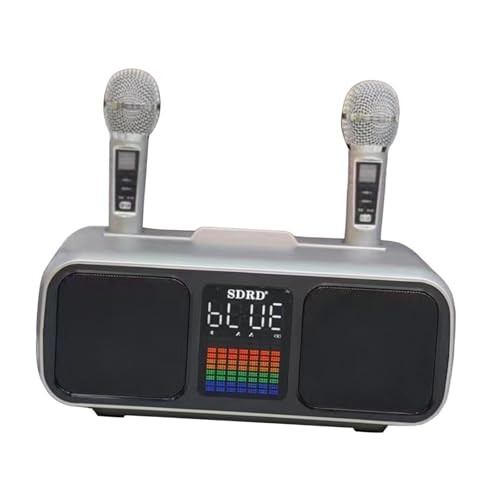 Harilla Karaoke-Maschine, schnurloses Mikrofon, Geschenk für Erwachsene und Kinder, tragbares Karaoke-System, Unterhaltung für Partys, Zuhause, Hochzeiten im, Grau von Harilla