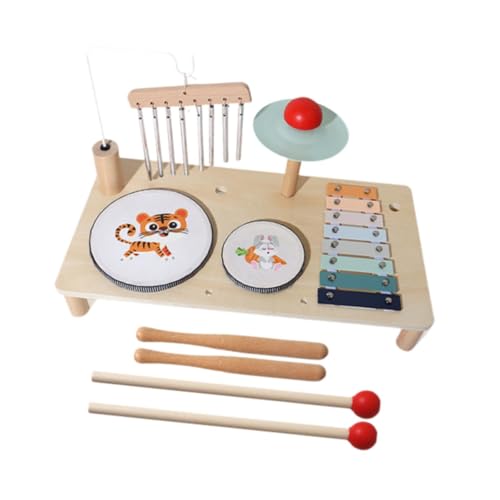 Harilla Kids Music Drum Spielzeug Holzmusik Instrument Sensorisches Spielzeug Fine Motor Skills Geburtstagsspielzeug Holzpercussion Instrument für Kinder , Tier von Harilla