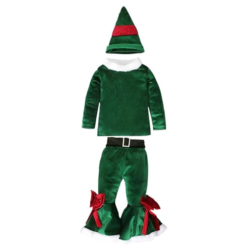 Harilla Kinder Weihnachtskostüm verkleiden Sich Kinder Elf Kostüme für Party Urlaub Karneval, GrÜn, 120 cm von Harilla